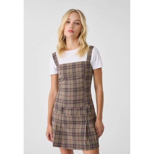 Robe courte plissée à carreaux XS - Stradivarius - Modalova