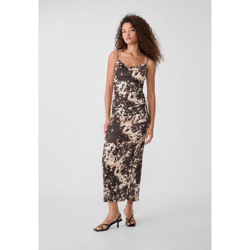 Robe longue à décolleté drapé XL - Stradivarius - Modalova