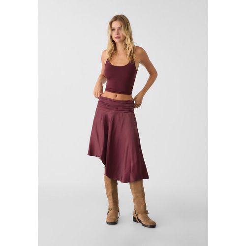 Jupe midi satinée asymétrique XS - Stradivarius - Modalova