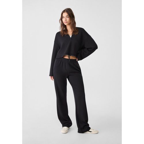 Pantalon straight en tissu doux XL - Stradivarius - Modalova