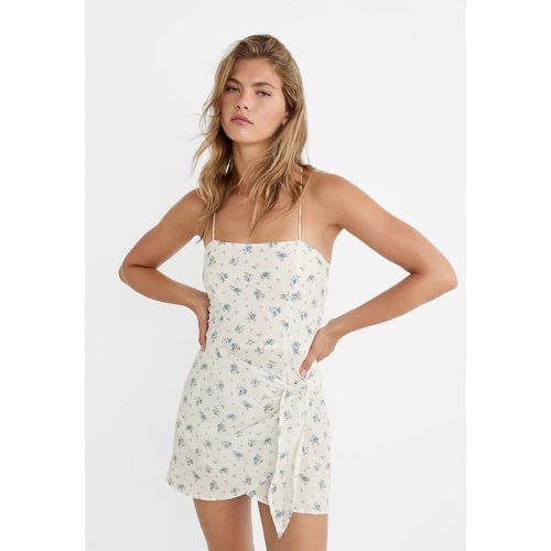 Robe paréo courte avec nœud et fleurs XS - Stradivarius - Modalova