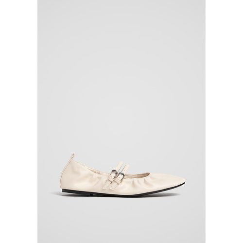 Ballerines souples double bride boucle ÉCRU 35 - Stradivarius - Modalova