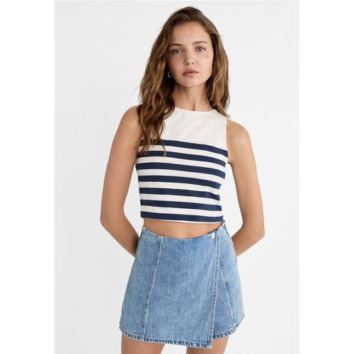 Jupe-culotte portefeuille en jean 44 - Stradivarius - Modalova