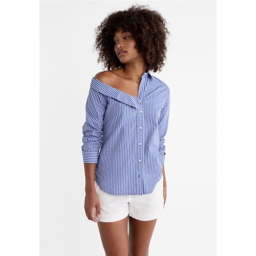 Chemise asymétrique en popeline L - Stradivarius - Modalova