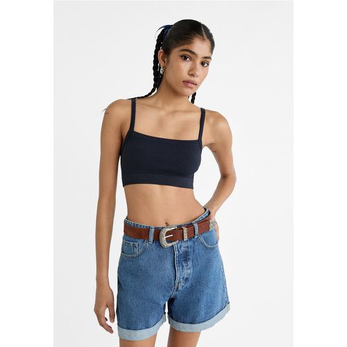 Short mom en jean à revers 44 - Stradivarius - Modalova