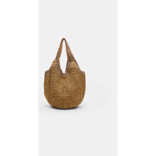 Sac shopping style raphia brillant Écru OS - Stradivarius - Modalova