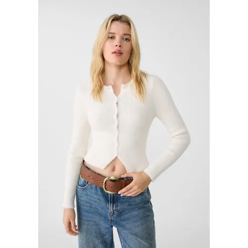 Veste avec boutons en fausse fourrure XS - Stradivarius - Modalova