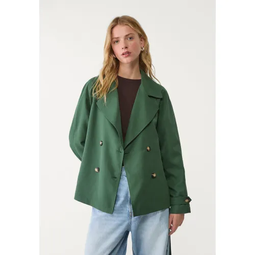 Trench court fluide avec ceinture XS - Stradivarius - Modalova