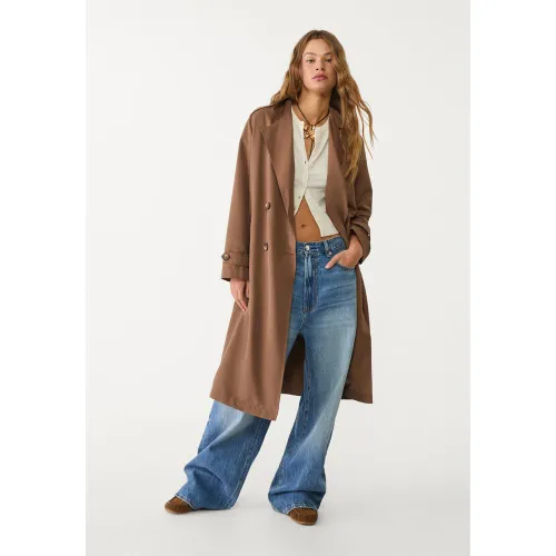 Trench long fluide XS - Stradivarius - Modalova