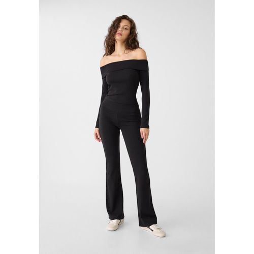 Pantalon flare maille côtelée XS - Stradivarius - Modalova