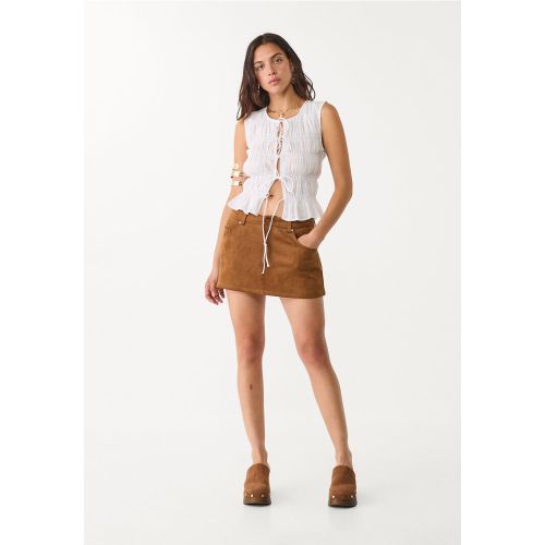 Jupe-culotte effet daim 32 - Stradivarius - Modalova