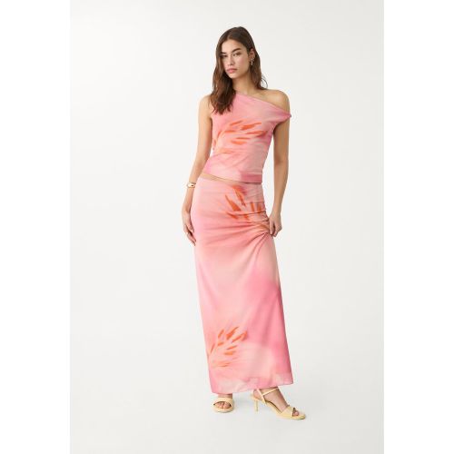 Jupe midi tulle imprimé XS - Stradivarius - Modalova