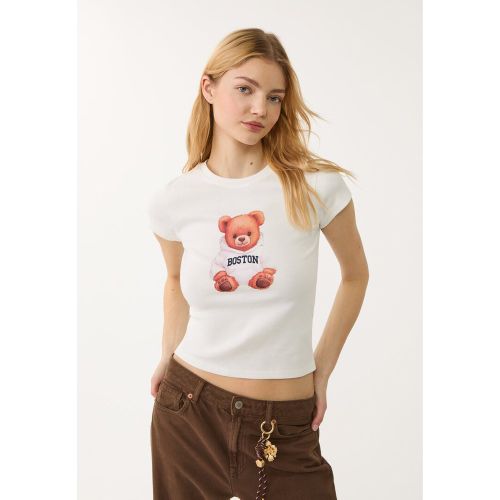 T-shirt fitted imprimé ours XS - Stradivarius - Modalova