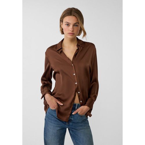 Chemise en satin à col à revers XS - Stradivarius - Modalova