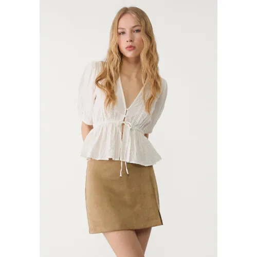 Blouse fluide dentelle XS - Stradivarius - Modalova