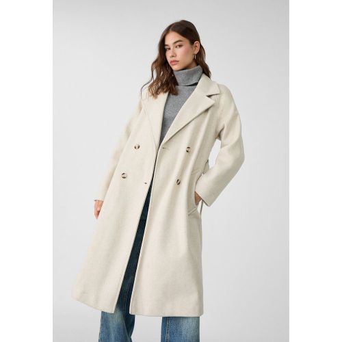 Trench doux au toucher Écru XS - Stradivarius - Modalova