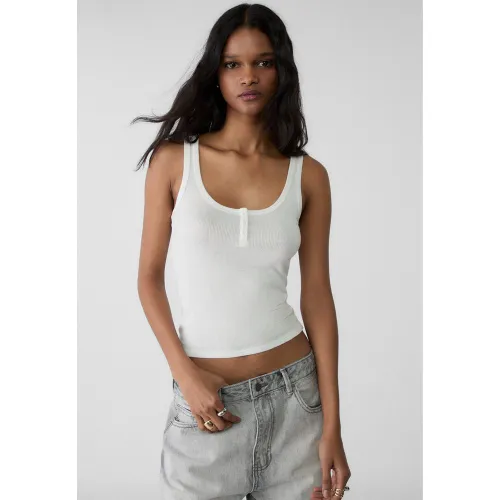 Débardeur boutons Écru XS - Stradivarius - Modalova