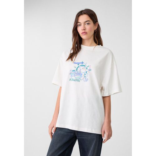 T-shirt oversize heavy cotton imprimé XS - Stradivarius - Modalova