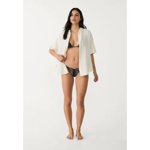 Chemisier fluide en coton XS - Stradivarius - Modalova