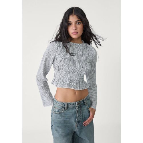 Chemise froncée à carreaux vichy XS - Stradivarius - Modalova