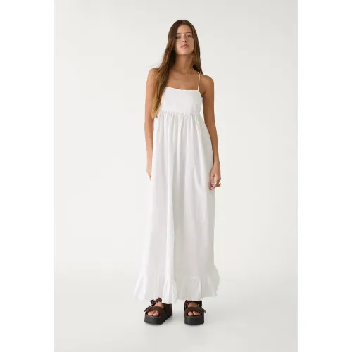 Robe longue en popeline XS - Stradivarius - Modalova