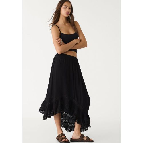 Jupe midi à volant asymétrique XS - Stradivarius - Modalova
