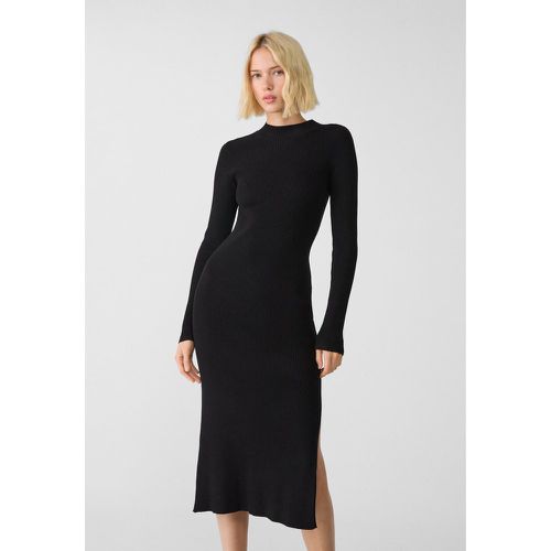 Robe midi en maille à col montant XS - Stradivarius - Modalova