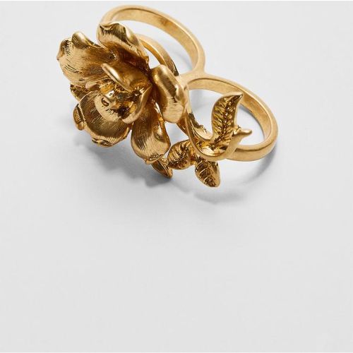 Maxi bague double fleur OS - Stradivarius - Modalova