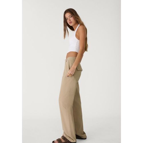 Pantalon droit popeline à poches 32 - Stradivarius - Modalova