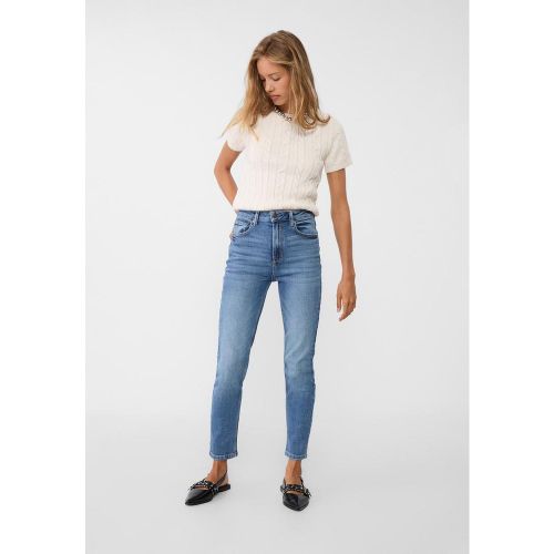 Jean 1465 mom slim DENIM BLEU MOYEN DÉLAVÉ 32 - Stradivarius - Modalova