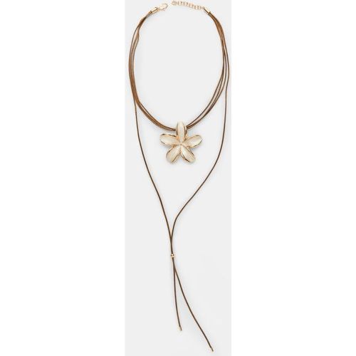 Collier cordon fleur Écru OS - Stradivarius - Modalova