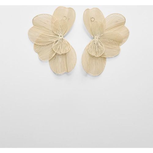 Boucles d’oreilles éventail fleur maxi Écru OS - Stradivarius - Modalova