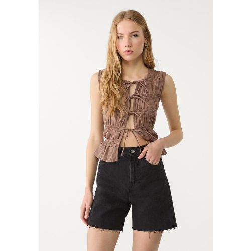 D93 Short denim longline 32 - Stradivarius - Modalova
