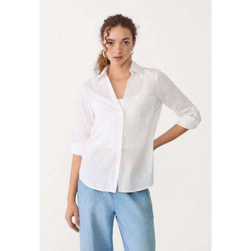 Chemise fluide poche avec lin XS - Stradivarius - Modalova