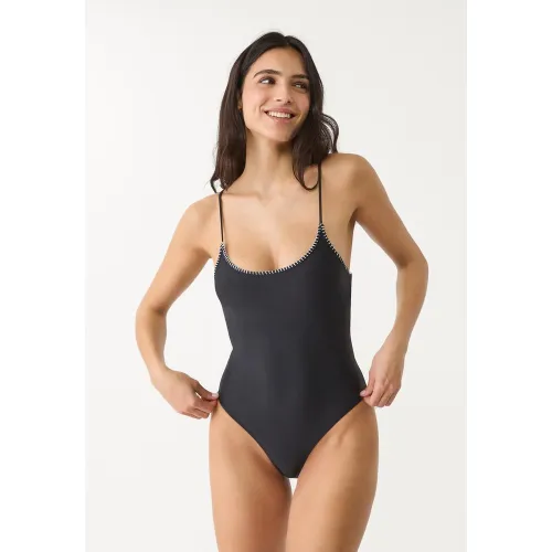 Maillot de bain brodé dos croisé XS - Stradivarius - Modalova