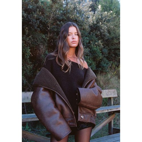 Pull en maille à col bateau XS - Stradivarius - Modalova