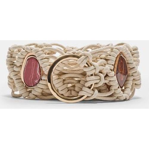 Ceinture tressée avec pierres Écru OS - Stradivarius - Modalova