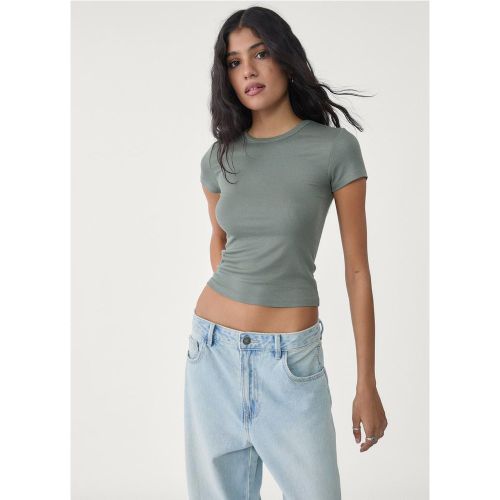 T-shirt manches courtes côtelé XS - Stradivarius - Modalova
