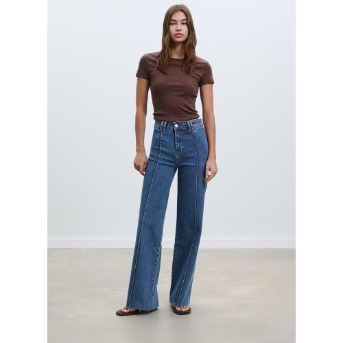 Jean minimaliste coutures DENIM BLEU MOYEN DÉLAVÉ 32 - Stradivarius - Modalova