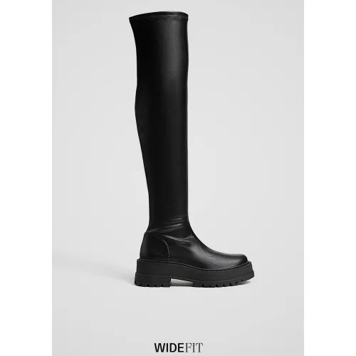 WIDE FIT. Bottes plates XL à semelle crantée 35 - Stradivarius - Modalova
