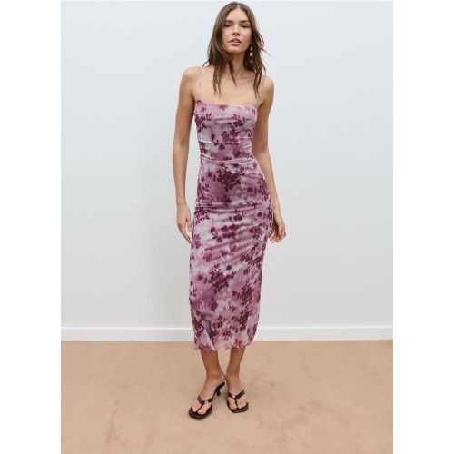 Robe midi en tulle imprimé XS - Stradivarius - Modalova