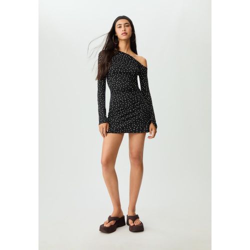 Robe courte à pois DENIM GRIS DÉLAVÉ XS - Stradivarius - Modalova