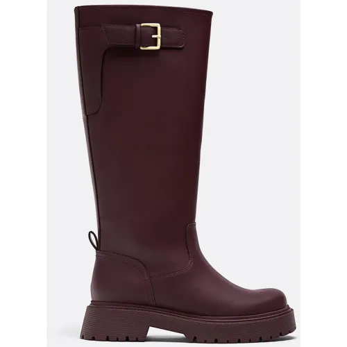 Bottes plates effet caoutchouc 35 - Stradivarius - Modalova