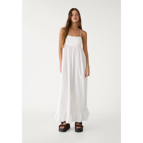 Longue robe en popeline XS - Stradivarius - Modalova