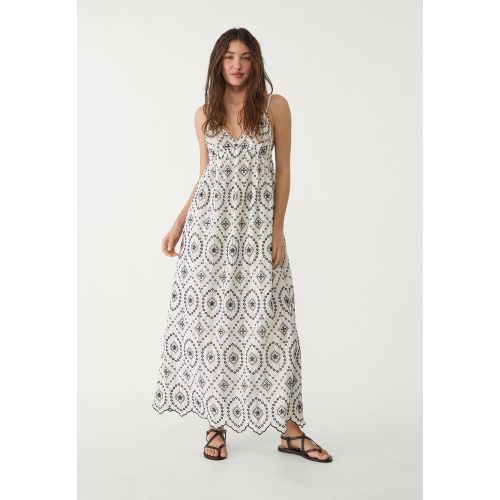 Robe longue fluide brodée XS - Stradivarius - Modalova