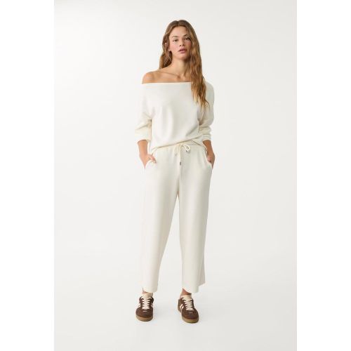 Pantalon jupe-culotte fluide toucher doux Écru XS - Stradivarius - Modalova