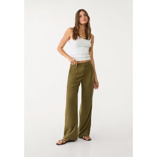 Pantalon droit fluide à pinces 32 - Stradivarius - Modalova