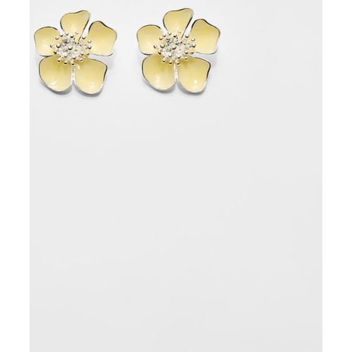 Boucles d’oreilles fleur émail OS - Stradivarius - Modalova