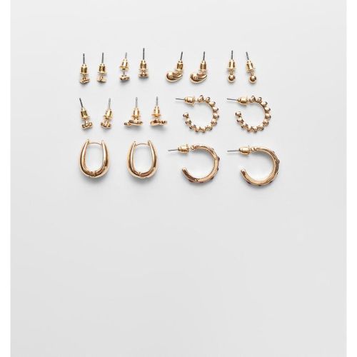 Lot 9 paires de boucles d’oreilles à strass OS - Stradivarius - Modalova