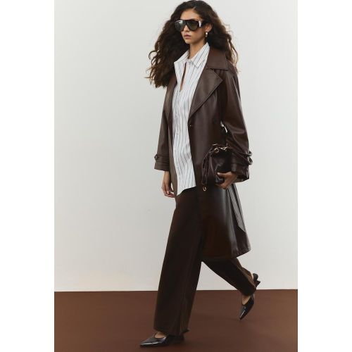 Trench long similicuir XS - Stradivarius - Modalova